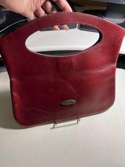 Etienne Aigner Vintage Oxblood Burgundy Cutout Handle Clutch