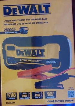 DeWalt 2500A Lithium Jump Starter with USB Power Bank