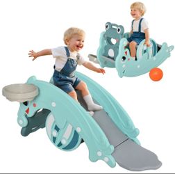 Qaba 3-in-1 Kids Portable Slide Rocking Horse