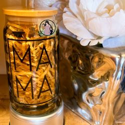 Mama Leopard Glass Cup