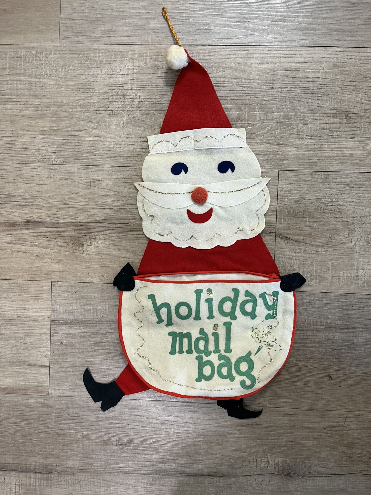 Vintage Felt Santa Claus Mail Bag