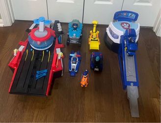 Like New Lot of Paw Patrol Toys - Aircraft carrier, characters, motorcycles, Launch Ramp