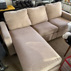 77” Sofa with Reversible Chaise Couch
