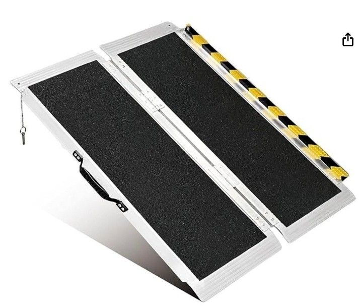 3FT Portable Ramp, Non-Slip Aluminum Folding Handicap Ramp, 800 LBS