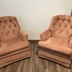 Matching Pink Swivel Chairs
