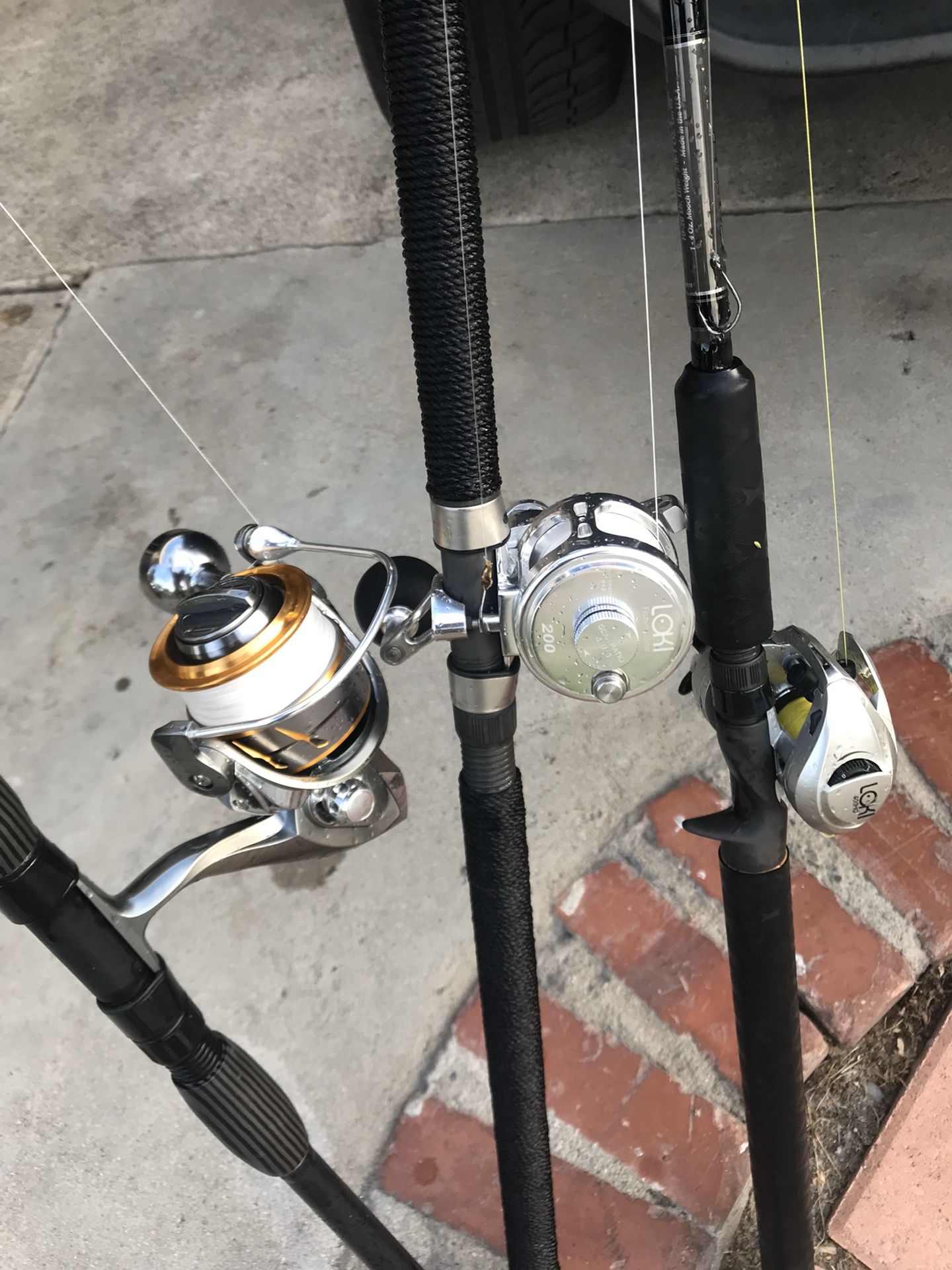 Fishing reel set ups