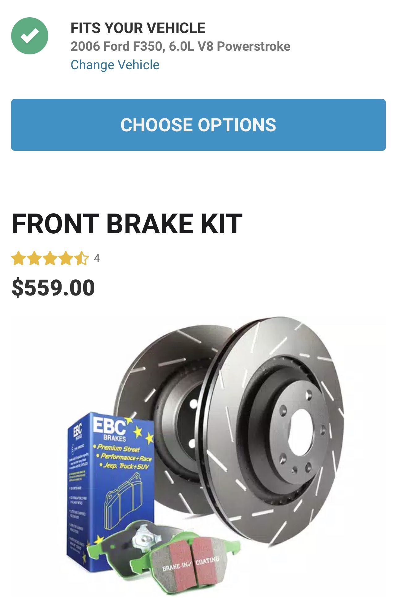 2006 F350 4X4 EBC Stage 4 Front Rotors And Brakes