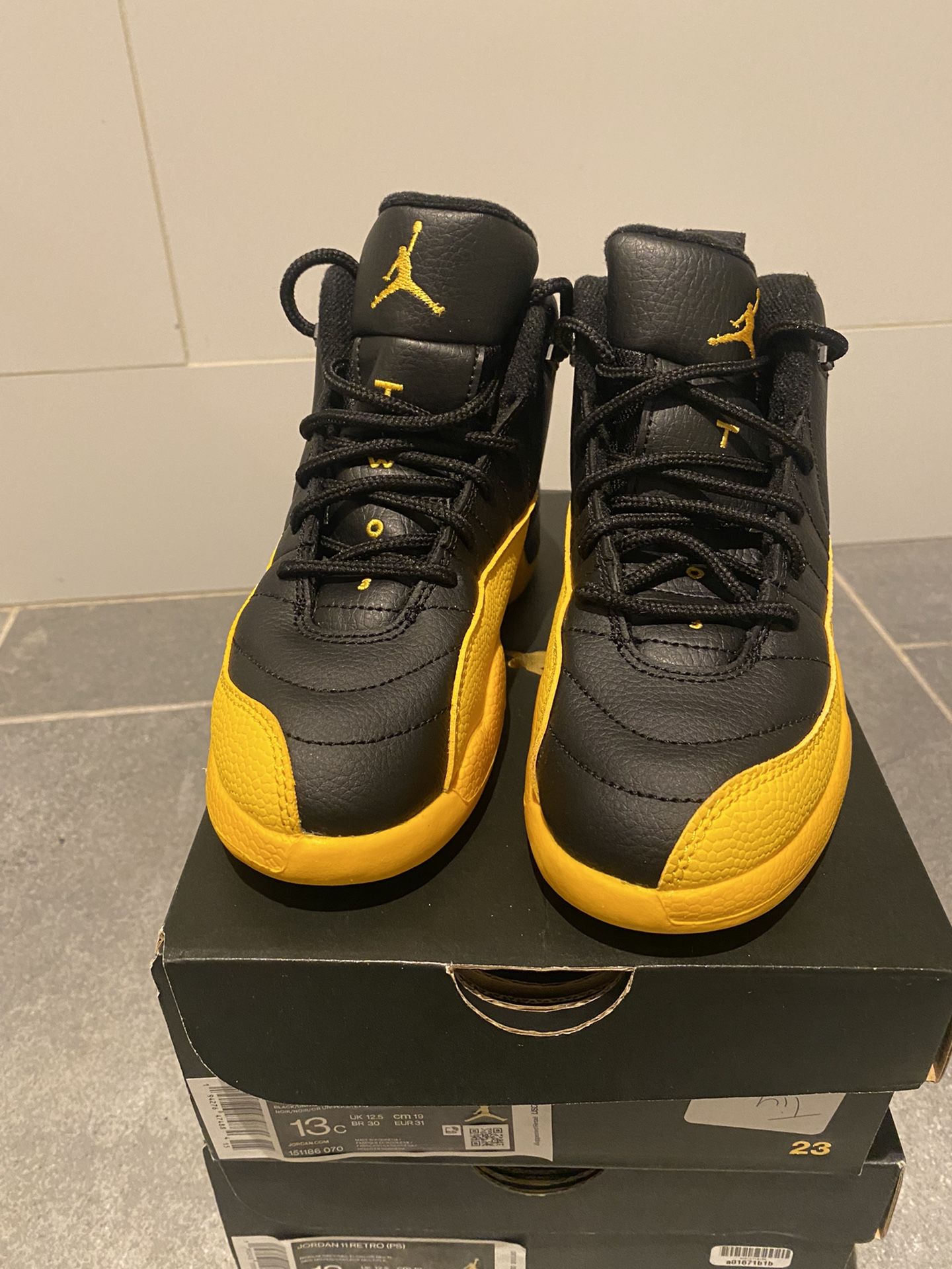 Baby Boy Black And Yellow Baby Jordans Baby Jordan's Boys' Shoes