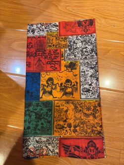 Unisex Pre Owned Tibetan Prayer Flag Pattern Neck Gaiter / Headwear-17”x9 1/2”