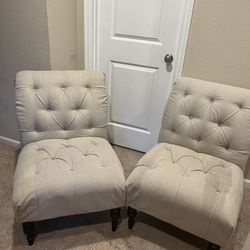 2 Button Tufted chairs $45