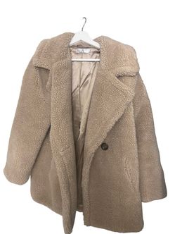 Beige Teddy Bear Oversized Coat