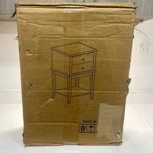 End Table With 2 Drawer