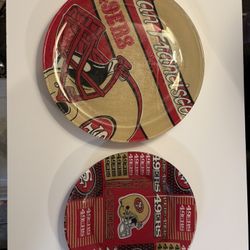 49ers Glass Plates