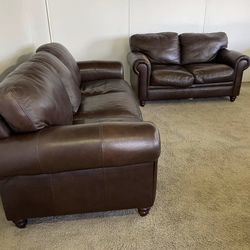 Two leather couches for sale