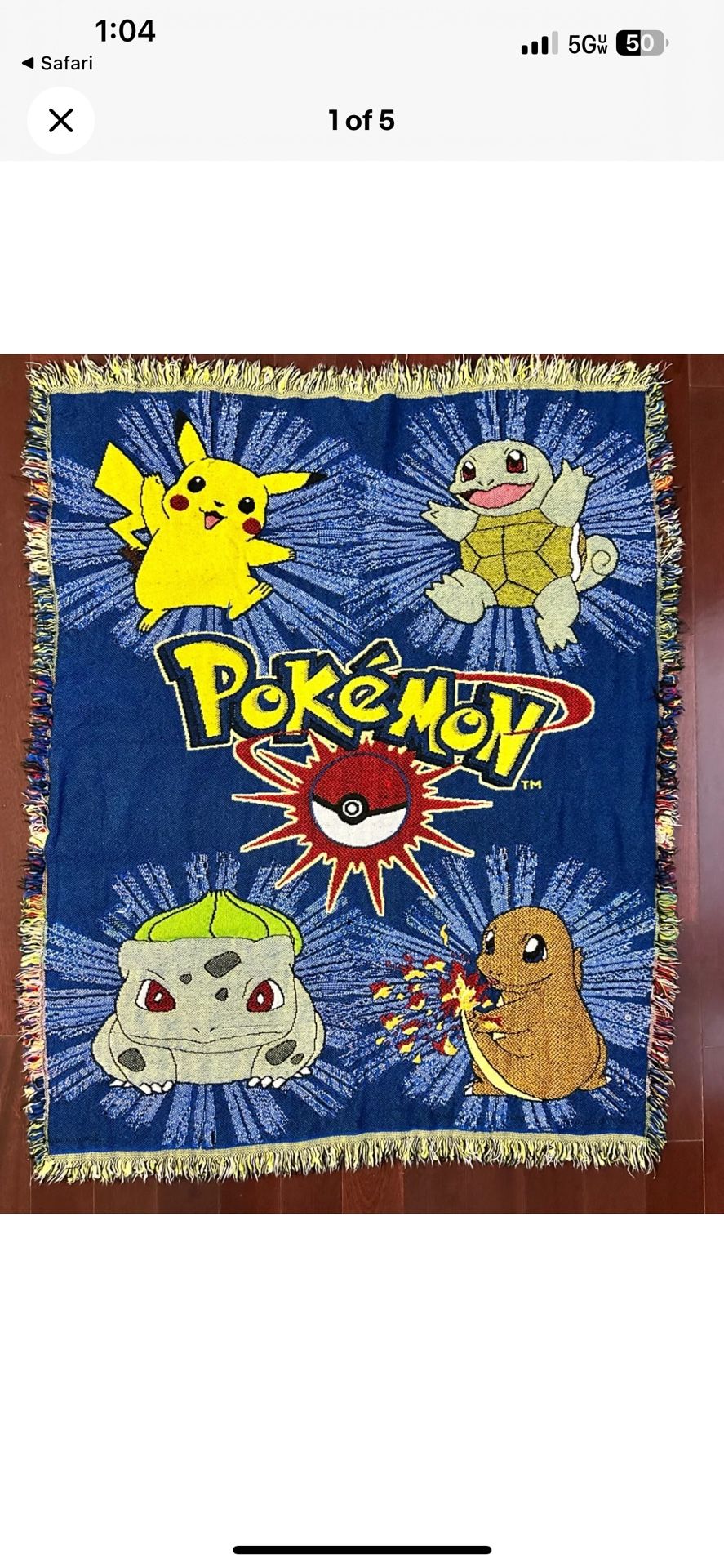 Vintage Pokemon Blanket.