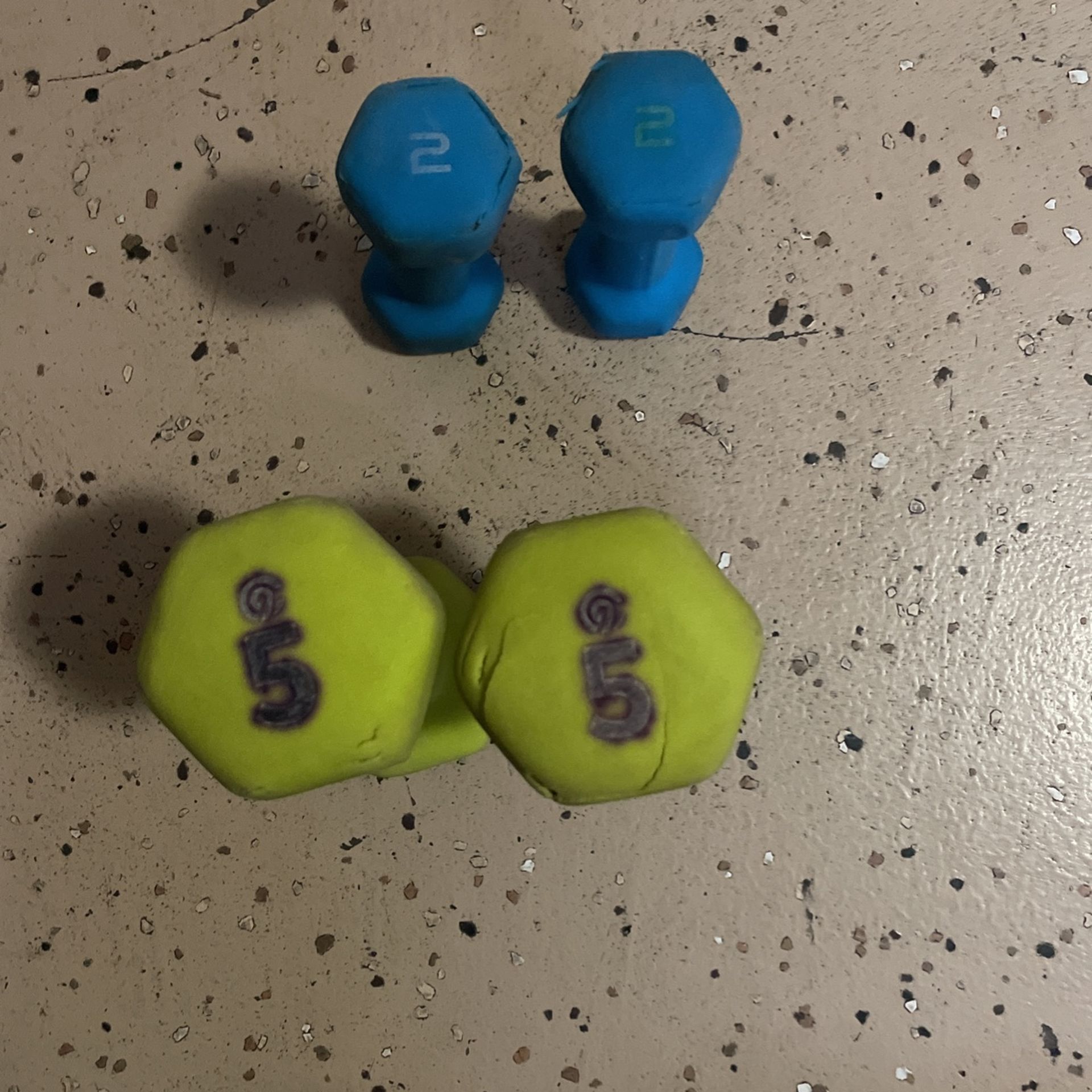 2 and 5 Pound Dumbbells