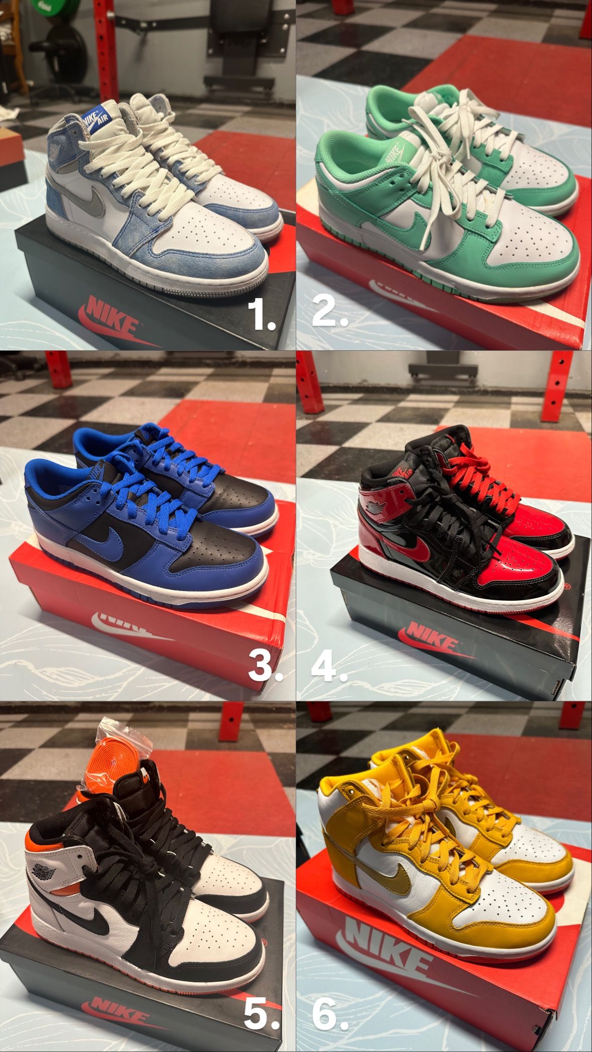 Jordan 1s, Dunks, Air Max Plus, etc.
