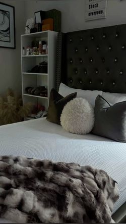 Grey full size bed
