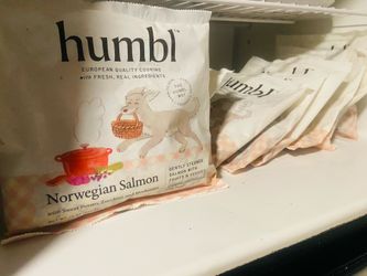 8 PACK🔥🐶HUMBL Frozen Pourable Pouch EU-Sourced Norwegian Salmon Gently Cooked Dog Food, 14 OZ. HUMBL