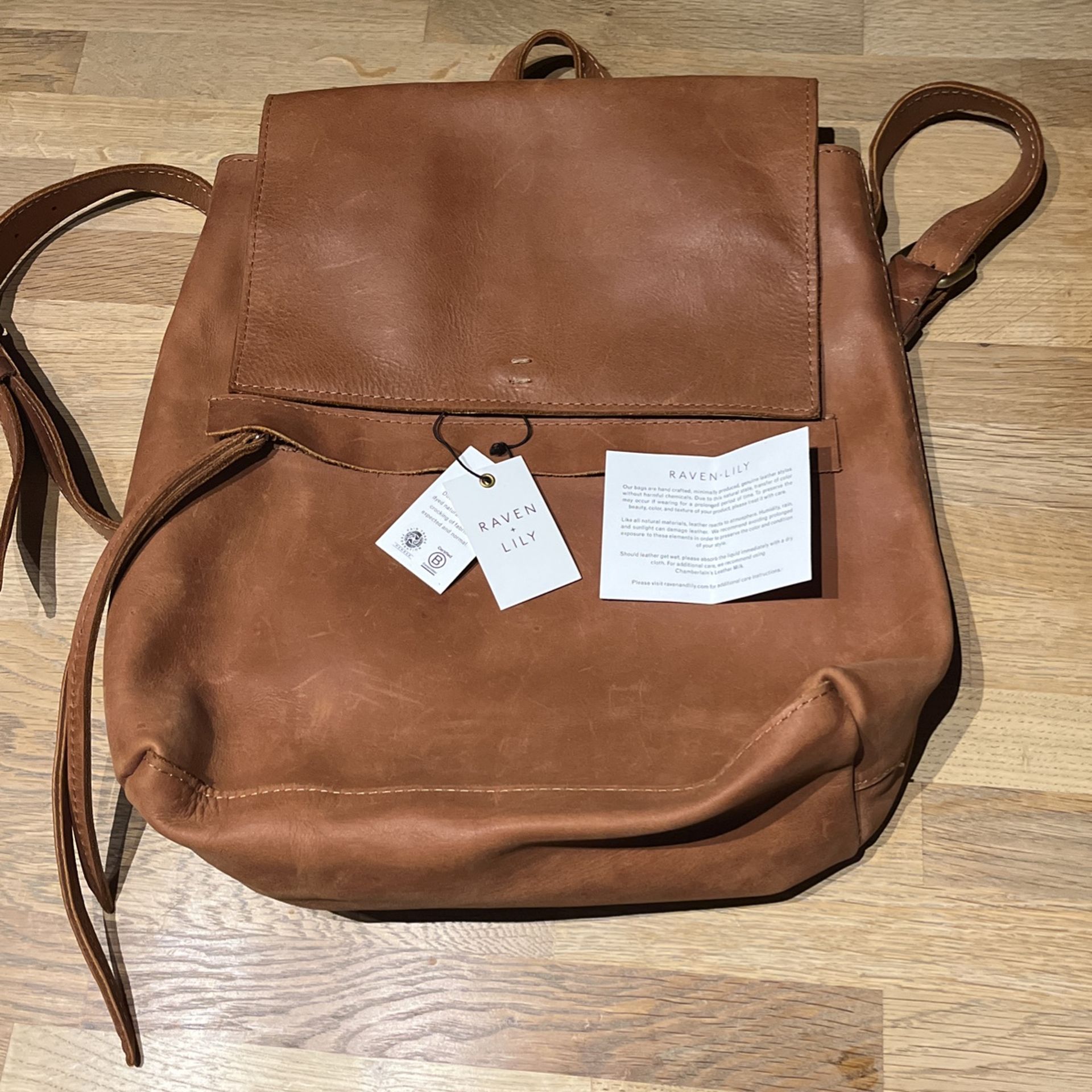 RAVEN + LILY leather Backpack