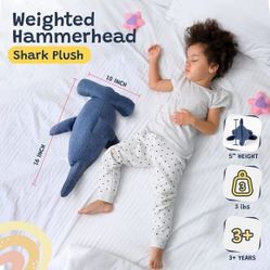 Weighted Hammerhead Shark Plush Toy (3 lb, 16-inch) - Soft, Fluffy & Snuggly An