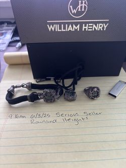 William Henry Dino Bone Sterling Silver Set 