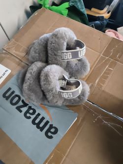 UGG Fluff Yeah Slide Slippers Gray