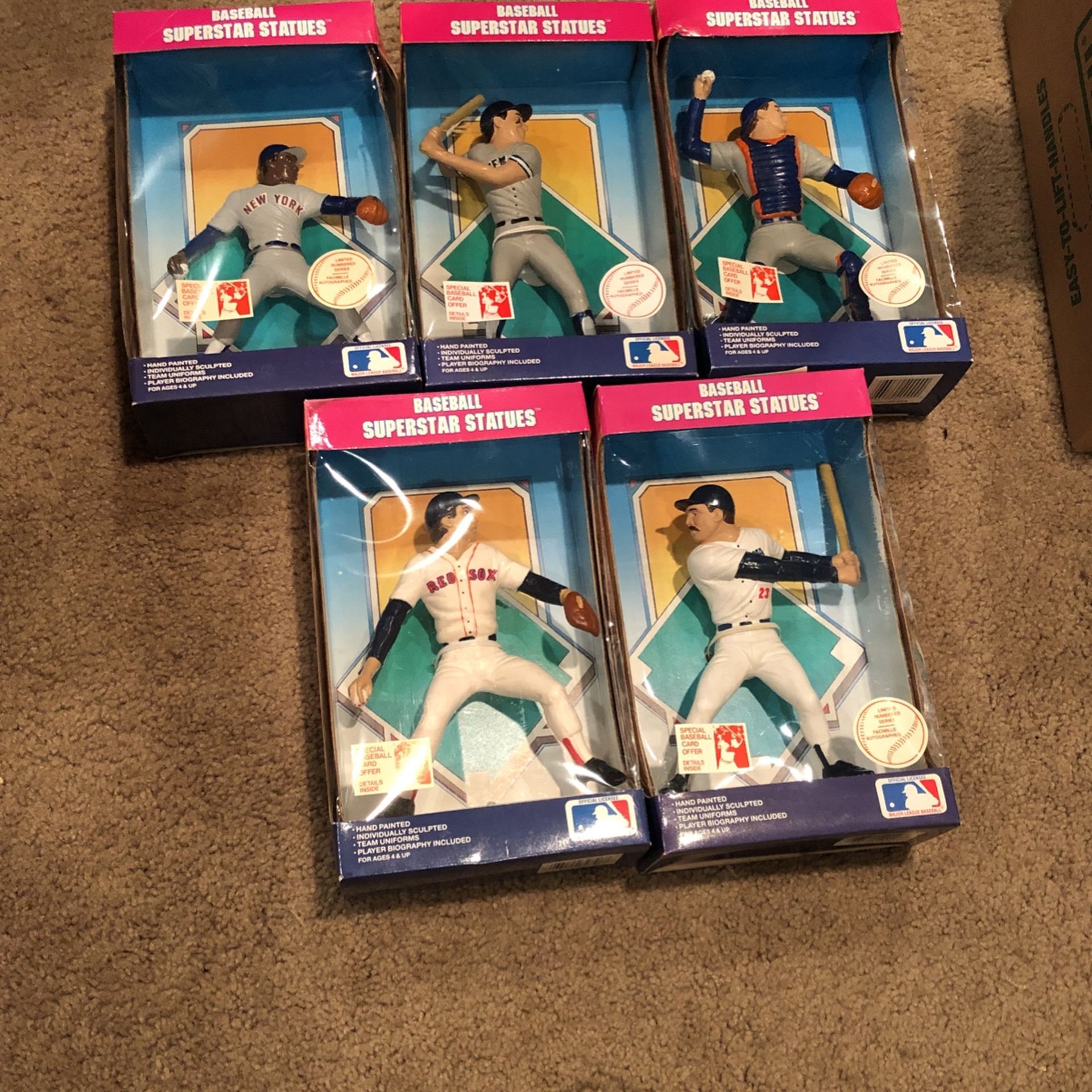 Vintage 1988 Baseball Superstar Statues MLB Offical Kirk Gibson Roger Clemens Dwight Gooden Jack Clark Gray Carter Figures
