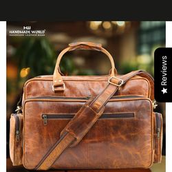 Handmade Leather Briefcase/Messenger Bag For Men 