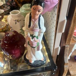 Asian Lady Ceramic Statue