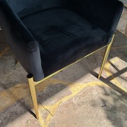 Xavier Black Velvet Dinning Vanity Chair  