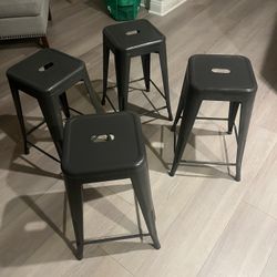4 Metal Stools 