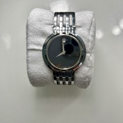 MOVADO Womans Museum Watch Fashion Without Box Silver Style Need New Battery 