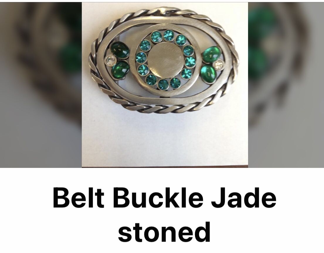 Belt Buckle w/Jade Stones