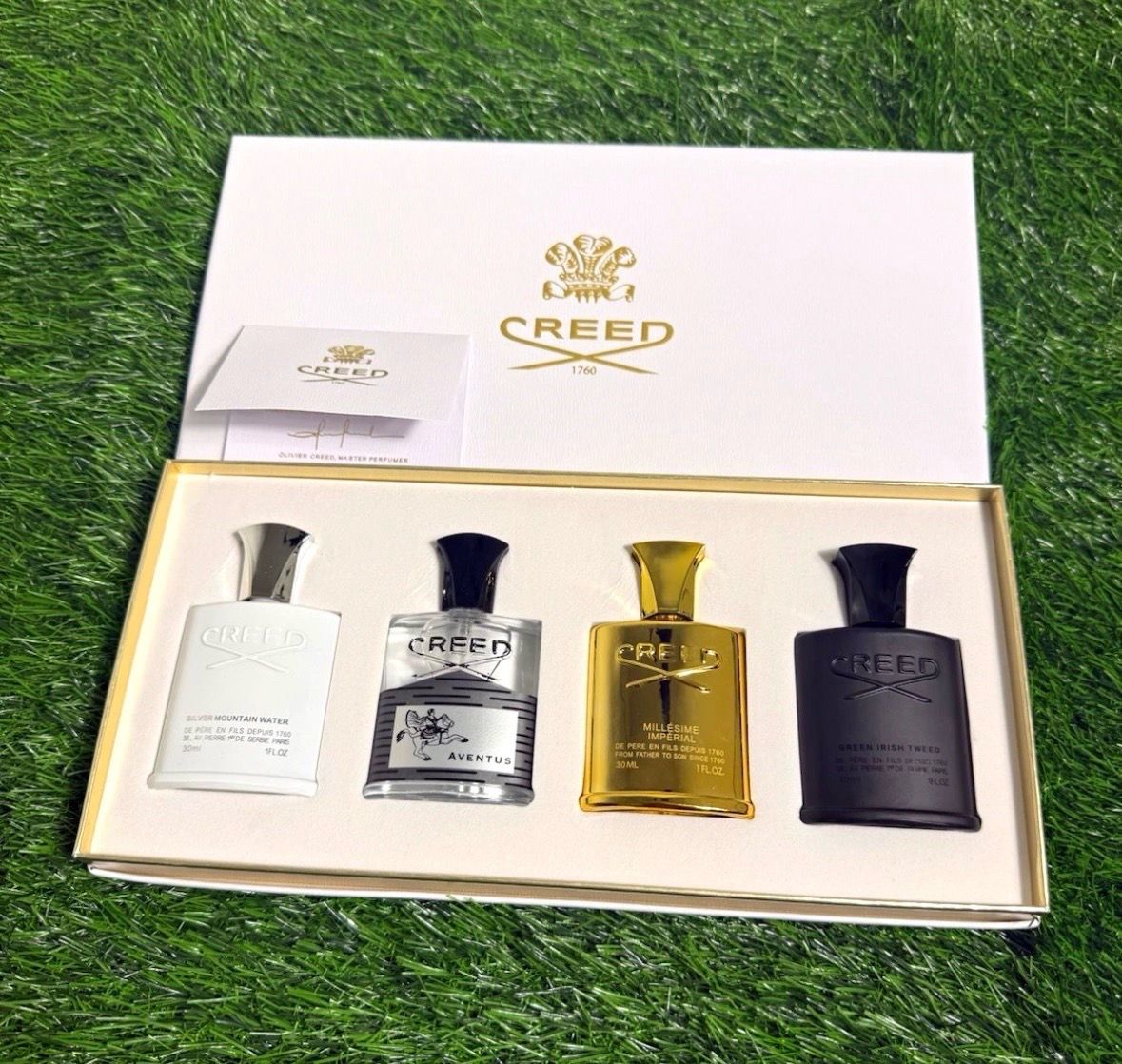 Creed Gift Set 4 x 30 ml Spray Eau de Parfum Aventus Green Irish Tweed ...