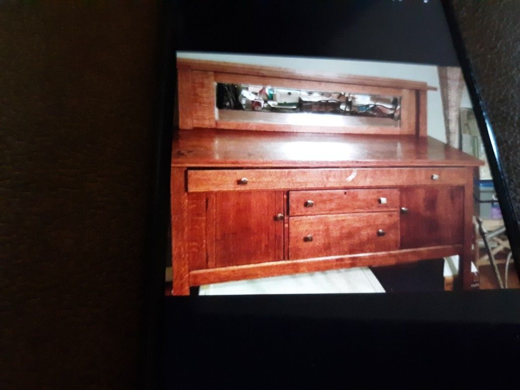 Solid oak antique buffet