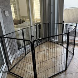 FXW Rollick Dog Playpen for Indoor, Yard, RV Camping, 32 inch 8 Panels for Small and Medium Dogs, Black | 