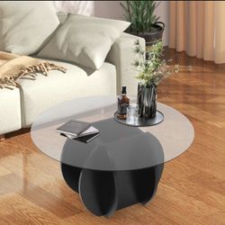 Coffee Table, Round Glass Coffee Table for Living Room, Unique Center Table Brand New still in the box D661