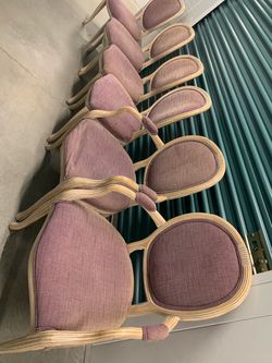 Set of Dining Chairs with Pink Upholstery