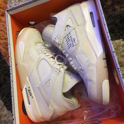 Off White Sail Retro 4 Air Jordan (PreOwned)