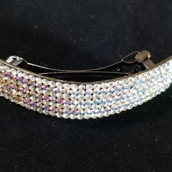 Rhinestones Snap Crystal Hair Clips Very Sturdy 4"×1" 