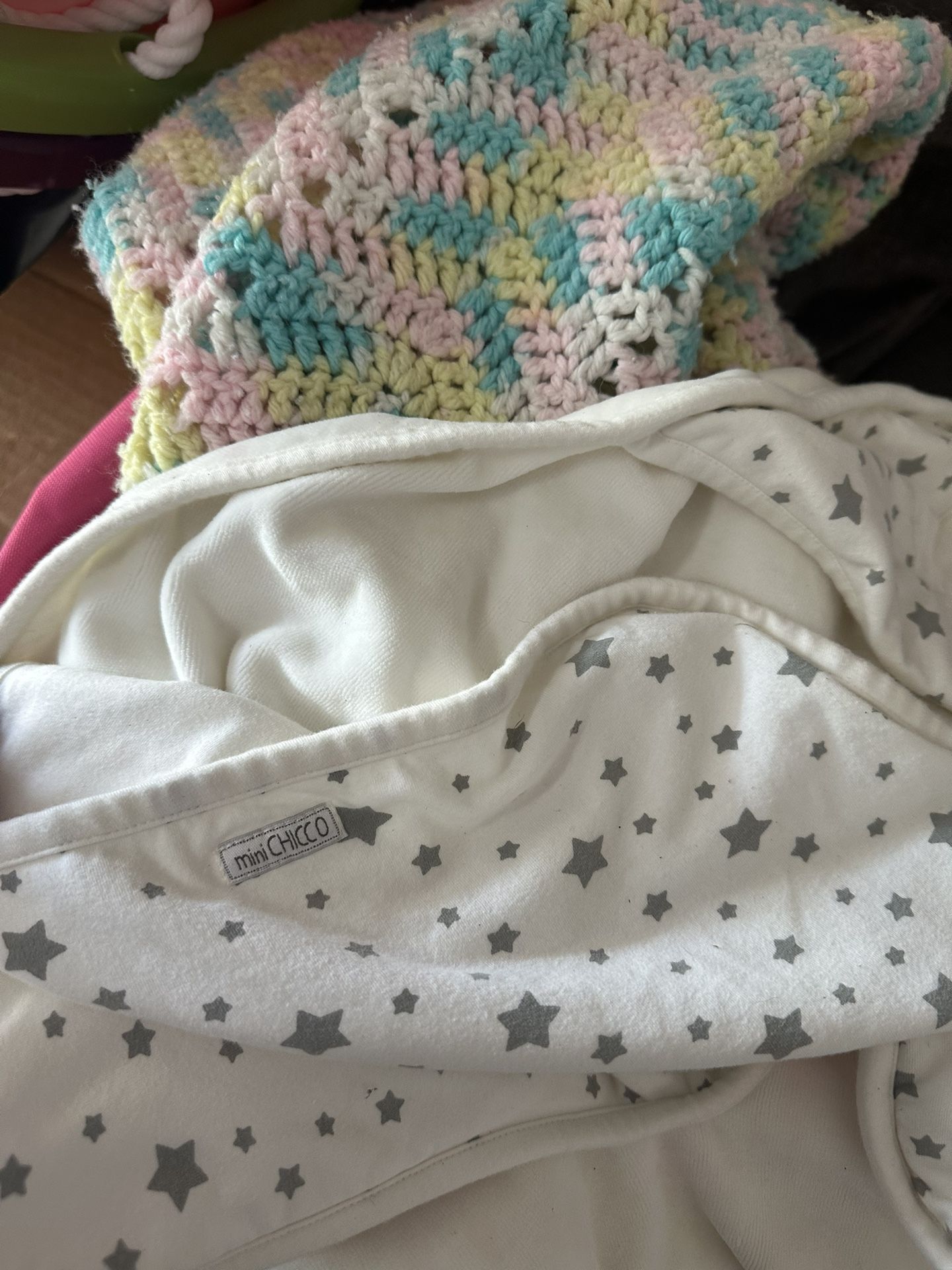 Crocheted Baby Blanket And Swaddle