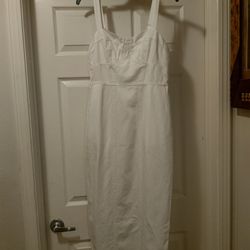 White Dress with straps at shoulder 