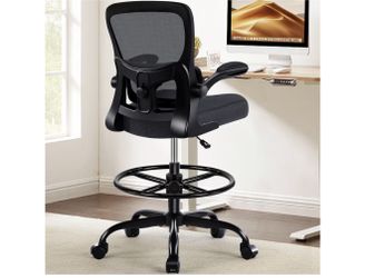 Brand New Innthe Box- Drafting Office Chair - Ergonomic Tall Office Chair with Adjustable Footrest Ring - Counter Height Adjustable Rolling Standing D
