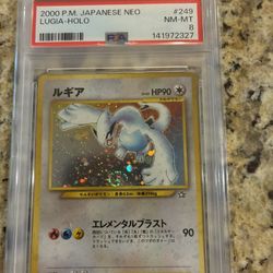 2000 Neo Genesis Japanese Lugia Holo PSA 8
