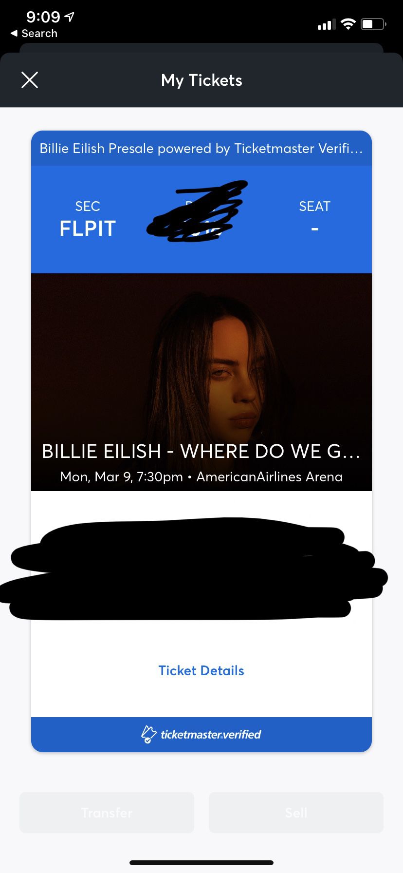 Billie Eilish ticket