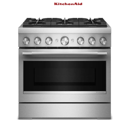 KitchenAid 36" Dual-Fuel Range – 6 Burner – Stainless Steel – KFDC506JSS