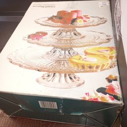 3pc Glass Dessert Trays