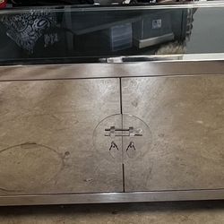 Chrome and Glass Console Table 