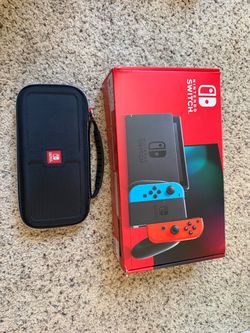 Nintendo Switch Neon Blue/Red with Carrying Case